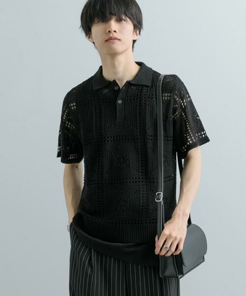 SENSE OF PLACE by URBAN RESEARCH / センスオブプレイス バイ アーバンリサーチ ニット・セーター | クロシェライクニットポロシャツ(5分袖) | 詳細27