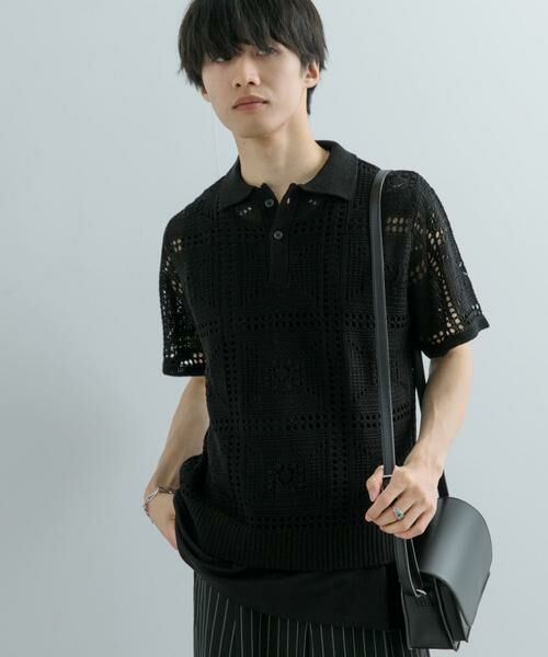 SENSE OF PLACE by URBAN RESEARCH / センスオブプレイス バイ アーバンリサーチ ニット・セーター | クロシェライクニットポロシャツ(5分袖) | 詳細28