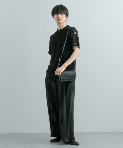 SENSE OF PLACE by URBAN RESEARCH / センスオブプレイス バイ アーバンリサーチ ニット・セーター | クロシェライクニットポロシャツ(5分袖) | 詳細30