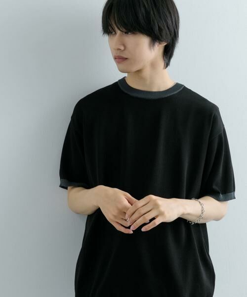 SENSE OF PLACE by URBAN RESEARCH / センスオブプレイス バイ アーバンリサーチ ニット・セーター | 『洗濯可』リブハイショクラインニットTシャツ(5分袖) | 詳細1