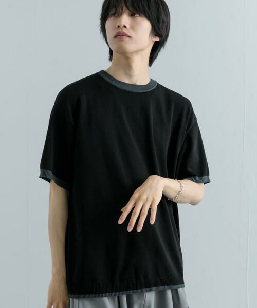 SENSE OF PLACE by URBAN RESEARCH / センスオブプレイス バイ アーバンリサーチ ニット・セーター | 『洗濯可』リブハイショクラインニットTシャツ(5分袖) | 詳細2