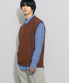 SENSE OF PLACE by URBAN RESEARCH / センスオブプレイス バイ アーバンリサーチ ベスト | ブランケットステッチVネックベスト