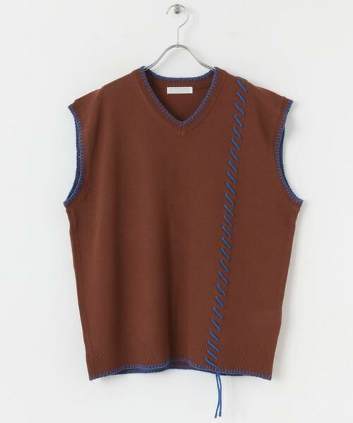 SENSE OF PLACE by URBAN RESEARCH / センスオブプレイス バイ アーバンリサーチ ベスト | ブランケットステッチVネックベスト | 詳細7
