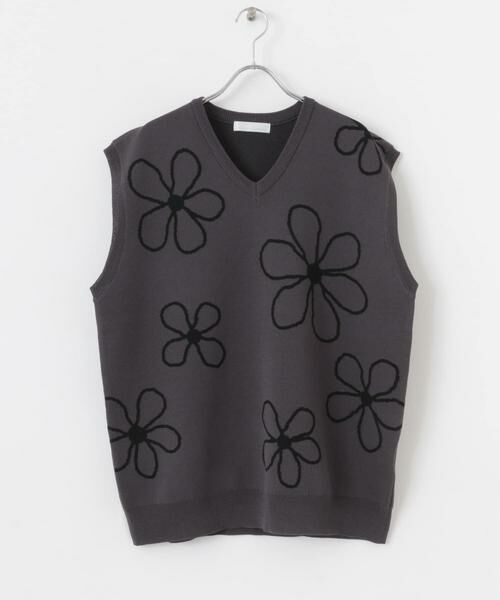 SENSE OF PLACE by URBAN RESEARCH / センスオブプレイス バイ アーバンリサーチ ベスト | ポップアートフラワーニットベスト | 詳細12