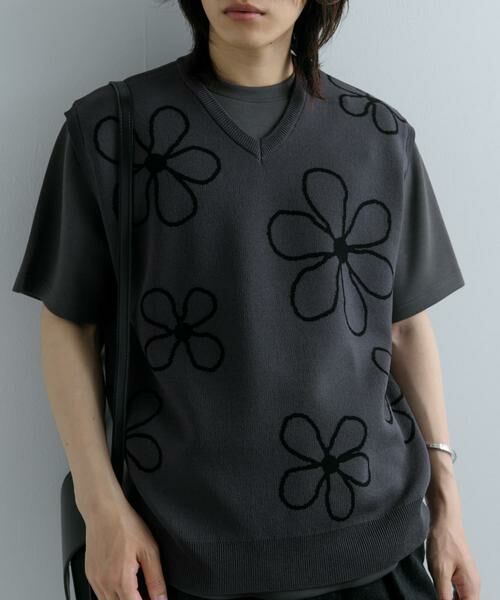 SENSE OF PLACE by URBAN RESEARCH / センスオブプレイス バイ アーバンリサーチ ベスト | ポップアートフラワーニットベスト | 詳細2