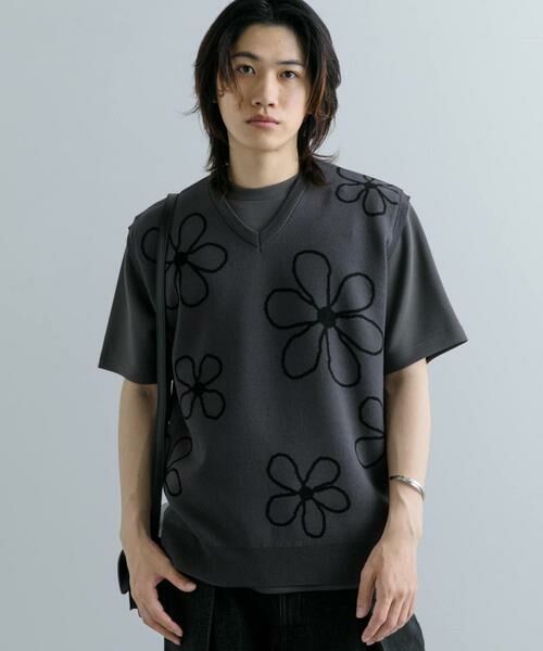 SENSE OF PLACE by URBAN RESEARCH / センスオブプレイス バイ アーバンリサーチ ベスト | ポップアートフラワーニットベスト | 詳細5