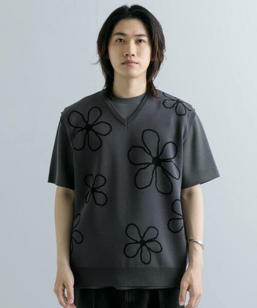 SENSE OF PLACE by URBAN RESEARCH / センスオブプレイス バイ アーバンリサーチ ベスト | ポップアートフラワーニットベスト | 詳細9