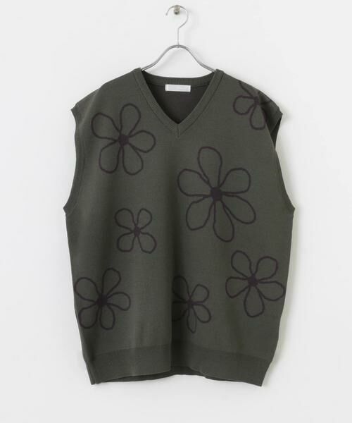 SENSE OF PLACE by URBAN RESEARCH / センスオブプレイス バイ アーバンリサーチ ベスト | ポップアートフラワーニットベスト | 詳細20