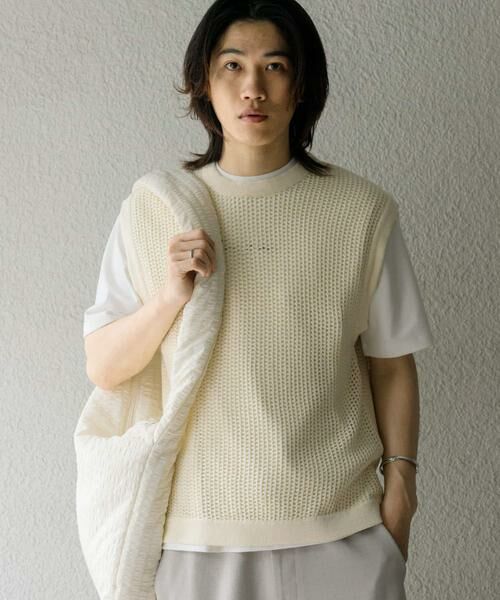 SENSE OF PLACE by URBAN RESEARCH / センスオブプレイス バイ アーバンリサーチ ベスト | シアーメッシュニットベスト | 詳細1