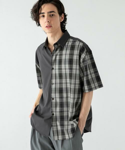 SENSE OF PLACE by URBAN RESEARCH / センスオブプレイス バイ アーバンリサーチ シャツ・ブラウス | チェックブロックドルーズシャツ(5分袖) | 詳細1
