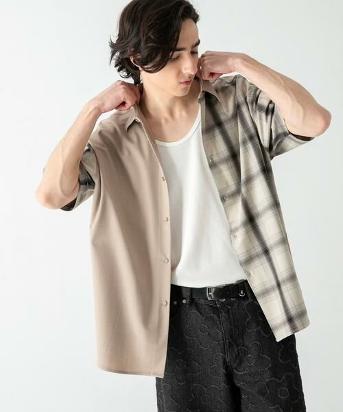SENSE OF PLACE by URBAN RESEARCH / センスオブプレイス バイ アーバンリサーチ シャツ・ブラウス | チェックブロックドルーズシャツ(5分袖) | 詳細9