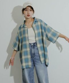 SENSE OF PLACE by URBAN RESEARCH / センスオブプレイス バイ アーバンリサーチ シャツ・ブラウス | 『Sサイズあり』『ユニセックス』オンブレチェックオープンカラーシャツ