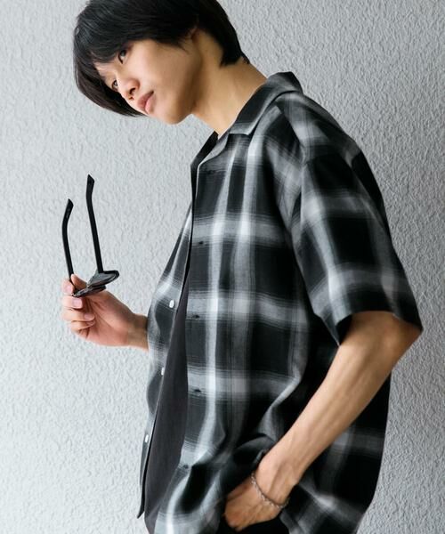 SENSE OF PLACE by URBAN RESEARCH / センスオブプレイス バイ アーバンリサーチ シャツ・ブラウス | 『Sサイズあり』『ユニセックス』オンブレチェックオープンカラーシャツ | 詳細1