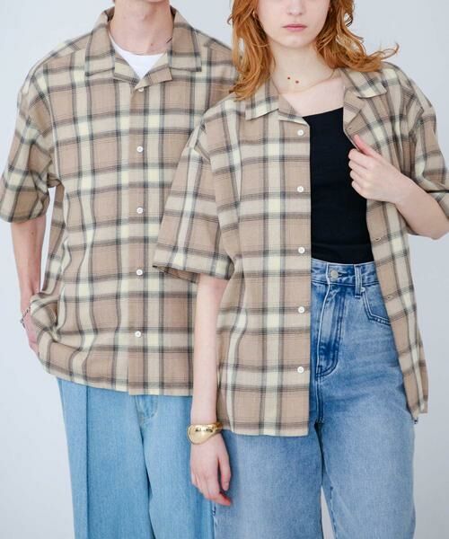 SENSE OF PLACE by URBAN RESEARCH / センスオブプレイス バイ アーバンリサーチ シャツ・ブラウス | 『Sサイズあり』『ユニセックス』オンブレチェックオープンカラーシャツ | 詳細8