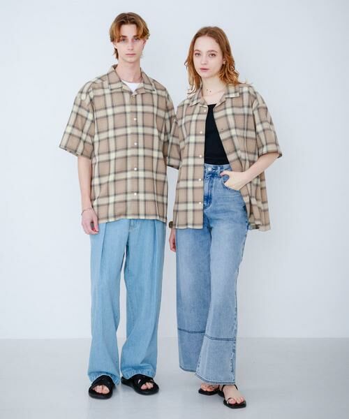 SENSE OF PLACE by URBAN RESEARCH / センスオブプレイス バイ アーバンリサーチ シャツ・ブラウス | 『Sサイズあり』『ユニセックス』オンブレチェックオープンカラーシャツ | 詳細17