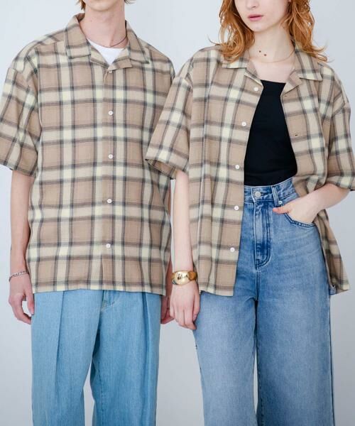 SENSE OF PLACE by URBAN RESEARCH / センスオブプレイス バイ アーバンリサーチ シャツ・ブラウス | 『Sサイズあり』『ユニセックス』オンブレチェックオープンカラーシャツ | 詳細9