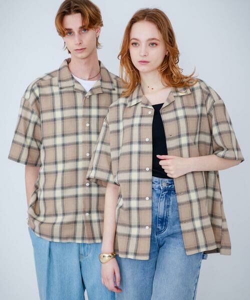 SENSE OF PLACE by URBAN RESEARCH / センスオブプレイス バイ アーバンリサーチ シャツ・ブラウス | 『Sサイズあり』『ユニセックス』オンブレチェックオープンカラーシャツ | 詳細10