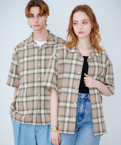 SENSE OF PLACE by URBAN RESEARCH / センスオブプレイス バイ アーバンリサーチ シャツ・ブラウス | 『Sサイズあり』『ユニセックス』オンブレチェックオープンカラーシャツ | 詳細11