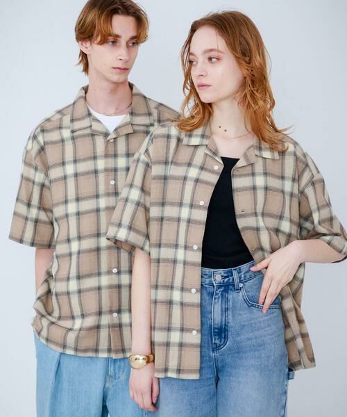 SENSE OF PLACE by URBAN RESEARCH / センスオブプレイス バイ アーバンリサーチ シャツ・ブラウス | 『Sサイズあり』『ユニセックス』オンブレチェックオープンカラーシャツ | 詳細12