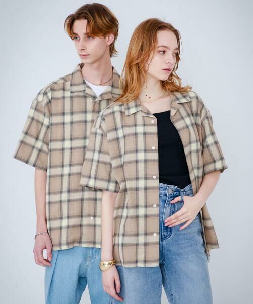 SENSE OF PLACE by URBAN RESEARCH / センスオブプレイス バイ アーバンリサーチ シャツ・ブラウス | 『Sサイズあり』『ユニセックス』オンブレチェックオープンカラーシャツ | 詳細15