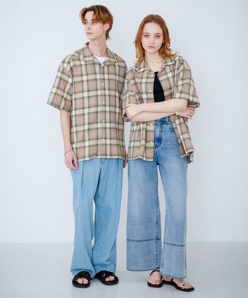 SENSE OF PLACE by URBAN RESEARCH / センスオブプレイス バイ アーバンリサーチ シャツ・ブラウス | 『Sサイズあり』『ユニセックス』オンブレチェックオープンカラーシャツ | 詳細16