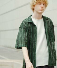 SENSE OF PLACE by URBAN RESEARCH / センスオブプレイス バイ アーバンリサーチ シャツ・ブラウス | 『ユニセックス』『洗濯可』アソートレースオープンカラーシャツ(5分袖)