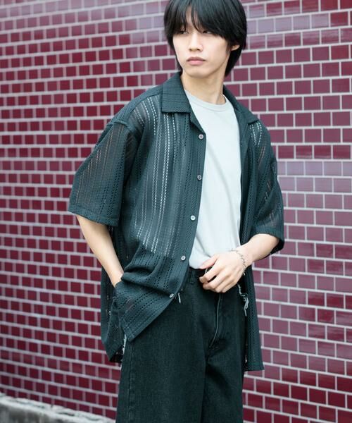 SENSE OF PLACE by URBAN RESEARCH / センスオブプレイス バイ アーバンリサーチ シャツ・ブラウス | 『ユニセックス』『洗濯可』アソートレースオープンカラーシャツ(5分袖) | 詳細10