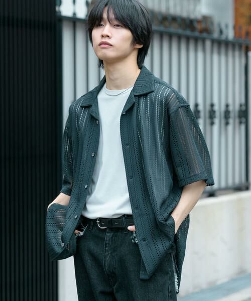 SENSE OF PLACE by URBAN RESEARCH / センスオブプレイス バイ アーバンリサーチ シャツ・ブラウス | 『ユニセックス』『洗濯可』アソートレースオープンカラーシャツ(5分袖) | 詳細12