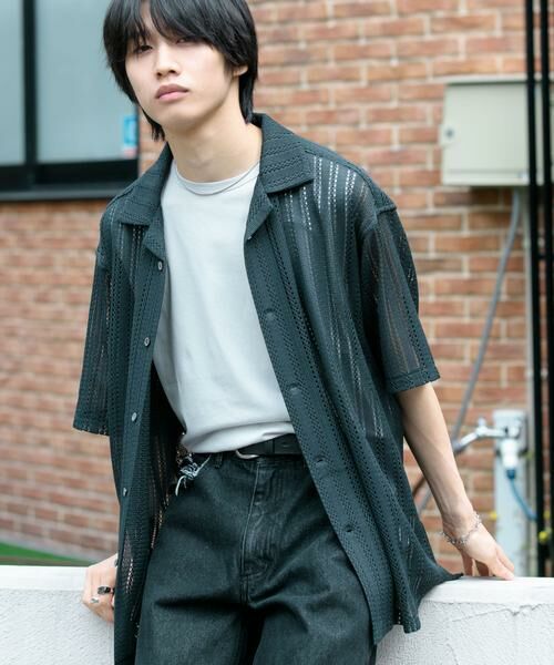 SENSE OF PLACE by URBAN RESEARCH / センスオブプレイス バイ アーバンリサーチ シャツ・ブラウス | 『ユニセックス』『洗濯可』アソートレースオープンカラーシャツ(5分袖) | 詳細13