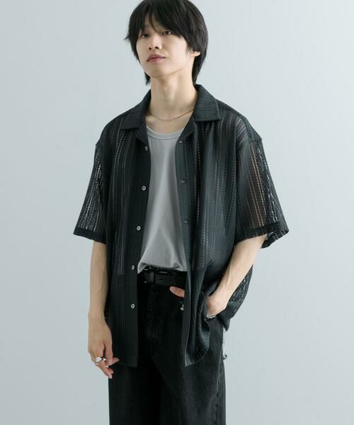 SENSE OF PLACE by URBAN RESEARCH / センスオブプレイス バイ アーバンリサーチ シャツ・ブラウス | 『ユニセックス』『洗濯可』アソートレースオープンカラーシャツ(5分袖) | 詳細16