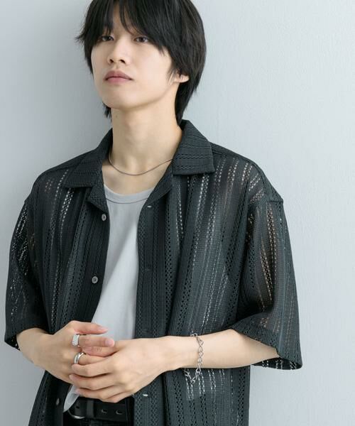 SENSE OF PLACE by URBAN RESEARCH / センスオブプレイス バイ アーバンリサーチ シャツ・ブラウス | 『ユニセックス』『洗濯可』アソートレースオープンカラーシャツ(5分袖) | 詳細19