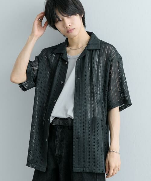 SENSE OF PLACE by URBAN RESEARCH / センスオブプレイス バイ アーバンリサーチ シャツ・ブラウス | 『ユニセックス』『洗濯可』アソートレースオープンカラーシャツ(5分袖) | 詳細20