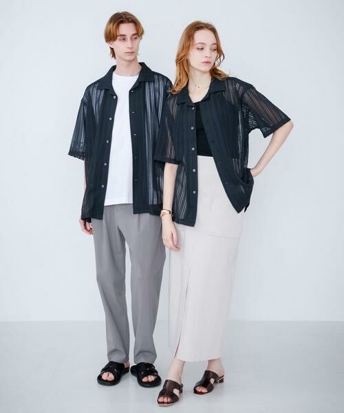 SENSE OF PLACE by URBAN RESEARCH / センスオブプレイス バイ アーバンリサーチ シャツ・ブラウス | 『ユニセックス』『洗濯可』アソートレースオープンカラーシャツ(5分袖) | 詳細7