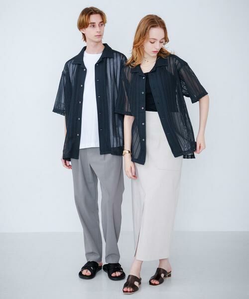 SENSE OF PLACE by URBAN RESEARCH / センスオブプレイス バイ アーバンリサーチ シャツ・ブラウス | 『ユニセックス』『洗濯可』アソートレースオープンカラーシャツ(5分袖) | 詳細8