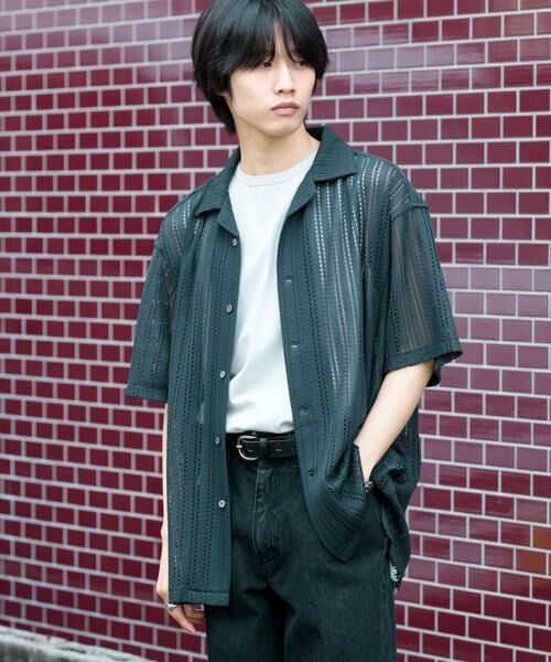 SENSE OF PLACE by URBAN RESEARCH / センスオブプレイス バイ アーバンリサーチ シャツ・ブラウス | 『ユニセックス』『洗濯可』アソートレースオープンカラーシャツ(5分袖) | 詳細9