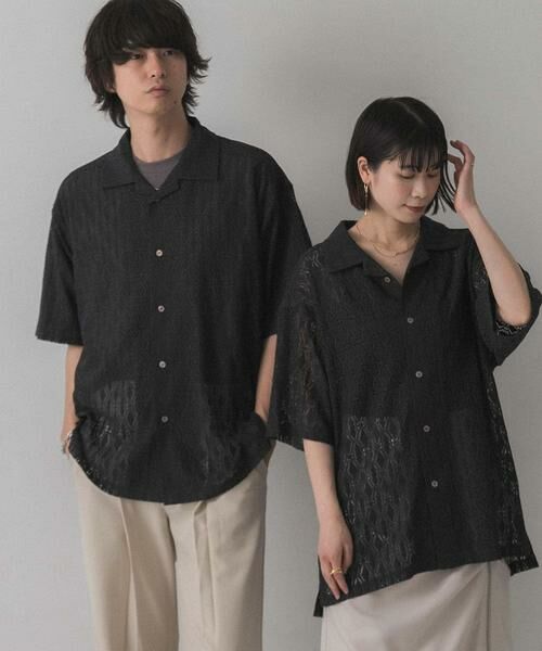 SENSE OF PLACE by URBAN RESEARCH / センスオブプレイス バイ アーバンリサーチ シャツ・ブラウス | 『ユニセックス』『洗濯可』アソートレースオープンカラーシャツ(5分袖) | 詳細27