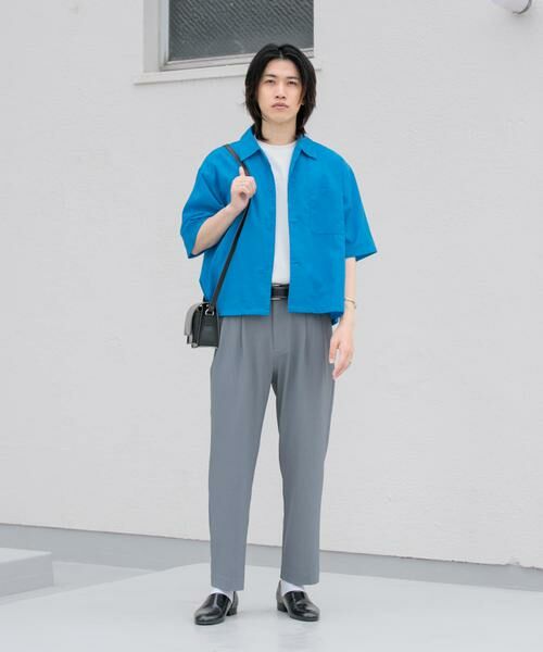 SENSE OF PLACE by URBAN RESEARCH / センスオブプレイス バイ アーバンリサーチ シャツ・ブラウス | 『イージーケア/セットアップ対応/ユニセックス』リネンライクボクシーシャツ(5分袖) | 詳細11