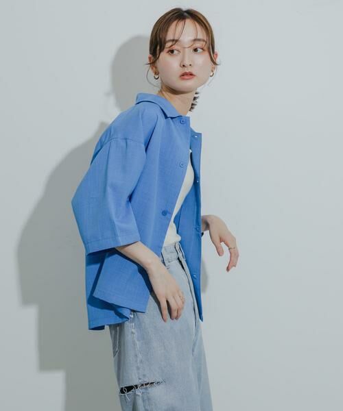 SENSE OF PLACE by URBAN RESEARCH / センスオブプレイス バイ アーバンリサーチ シャツ・ブラウス | 『イージーケア/セットアップ対応/ユニセックス』リネンライクボクシーシャツ(5分袖) | 詳細16