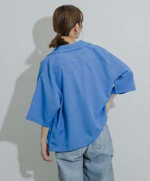 SENSE OF PLACE by URBAN RESEARCH / センスオブプレイス バイ アーバンリサーチ シャツ・ブラウス | 『イージーケア/セットアップ対応/ユニセックス』リネンライクボクシーシャツ(5分袖) | 詳細17
