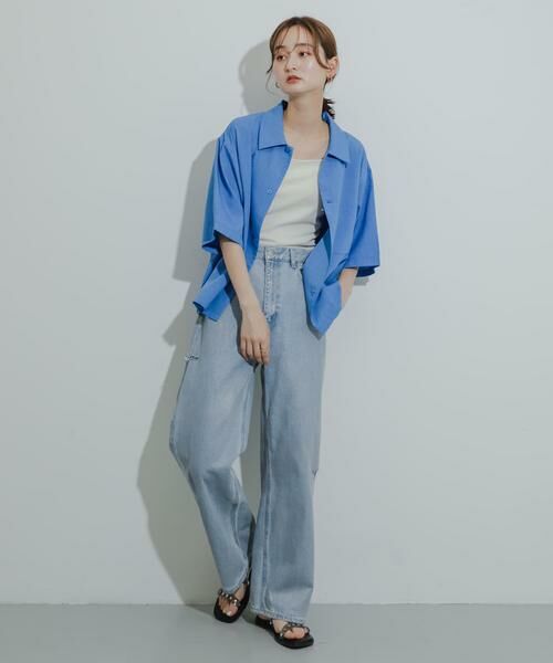 SENSE OF PLACE by URBAN RESEARCH / センスオブプレイス バイ アーバンリサーチ シャツ・ブラウス | 『イージーケア/セットアップ対応/ユニセックス』リネンライクボクシーシャツ(5分袖) | 詳細19