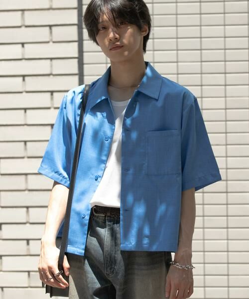 SENSE OF PLACE by URBAN RESEARCH / センスオブプレイス バイ アーバンリサーチ シャツ・ブラウス | 『イージーケア/セットアップ対応/ユニセックス』リネンライクボクシーシャツ(5分袖) | 詳細2