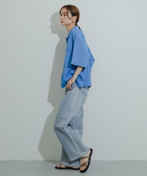 SENSE OF PLACE by URBAN RESEARCH / センスオブプレイス バイ アーバンリサーチ シャツ・ブラウス | 『イージーケア/セットアップ対応/ユニセックス』リネンライクボクシーシャツ(5分袖) | 詳細20