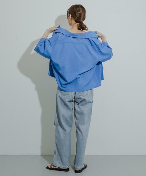 SENSE OF PLACE by URBAN RESEARCH / センスオブプレイス バイ アーバンリサーチ シャツ・ブラウス | 『イージーケア/セットアップ対応/ユニセックス』リネンライクボクシーシャツ(5分袖) | 詳細21