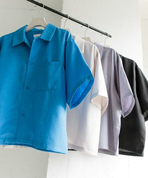 SENSE OF PLACE by URBAN RESEARCH / センスオブプレイス バイ アーバンリサーチ シャツ・ブラウス | 『イージーケア/セットアップ対応/ユニセックス』リネンライクボクシーシャツ(5分袖) | 詳細23