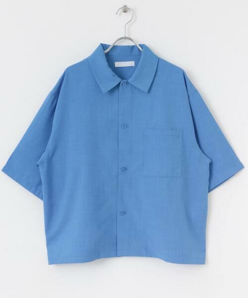 SENSE OF PLACE by URBAN RESEARCH / センスオブプレイス バイ アーバンリサーチ シャツ・ブラウス | 『イージーケア/セットアップ対応/ユニセックス』リネンライクボクシーシャツ(5分袖) | 詳細24