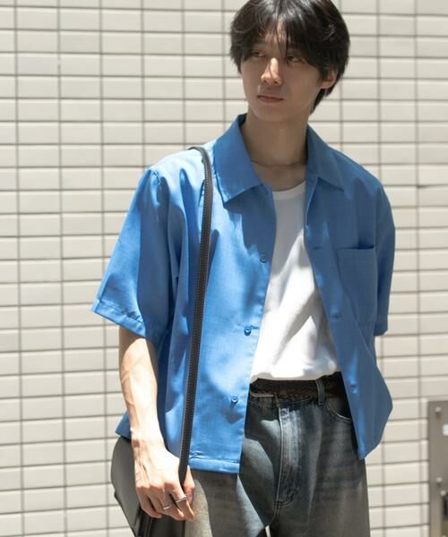 SENSE OF PLACE by URBAN RESEARCH / センスオブプレイス バイ アーバンリサーチ シャツ・ブラウス | 『イージーケア/セットアップ対応/ユニセックス』リネンライクボクシーシャツ(5分袖) | 詳細3