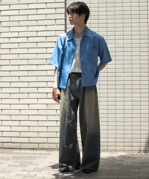 SENSE OF PLACE by URBAN RESEARCH / センスオブプレイス バイ アーバンリサーチ シャツ・ブラウス | 『イージーケア/セットアップ対応/ユニセックス』リネンライクボクシーシャツ(5分袖) | 詳細4