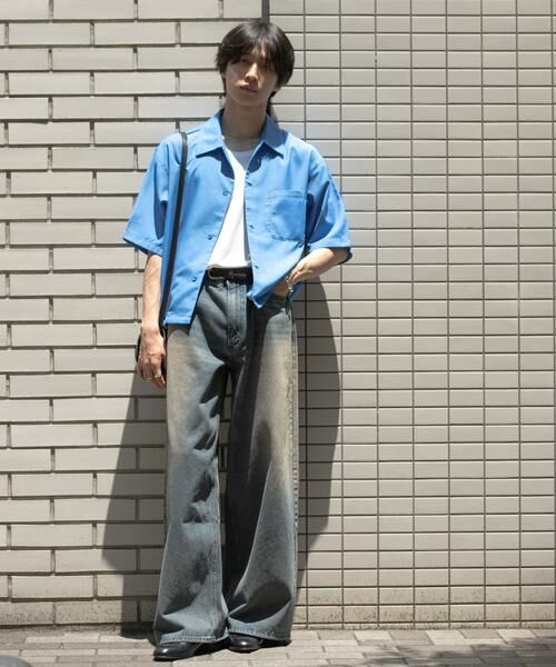 SENSE OF PLACE by URBAN RESEARCH / センスオブプレイス バイ アーバンリサーチ シャツ・ブラウス | 『イージーケア/セットアップ対応/ユニセックス』リネンライクボクシーシャツ(5分袖) | 詳細5