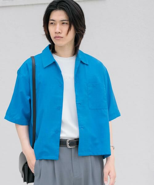 SENSE OF PLACE by URBAN RESEARCH / センスオブプレイス バイ アーバンリサーチ シャツ・ブラウス | 『イージーケア/セットアップ対応/ユニセックス』リネンライクボクシーシャツ(5分袖) | 詳細7