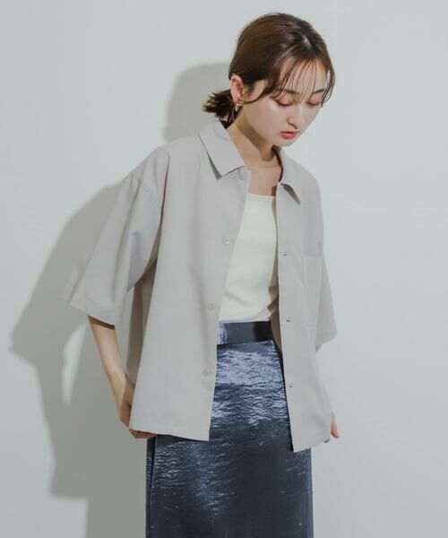 SENSE OF PLACE by URBAN RESEARCH / センスオブプレイス バイ アーバンリサーチ シャツ・ブラウス | 『イージーケア/セットアップ対応/ユニセックス』リネンライクボクシーシャツ(5分袖) | 詳細30